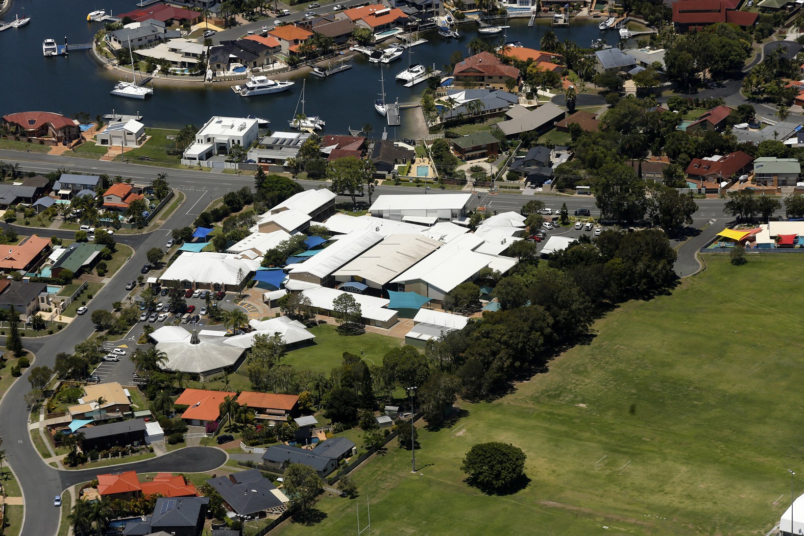 Aeriel view of the school