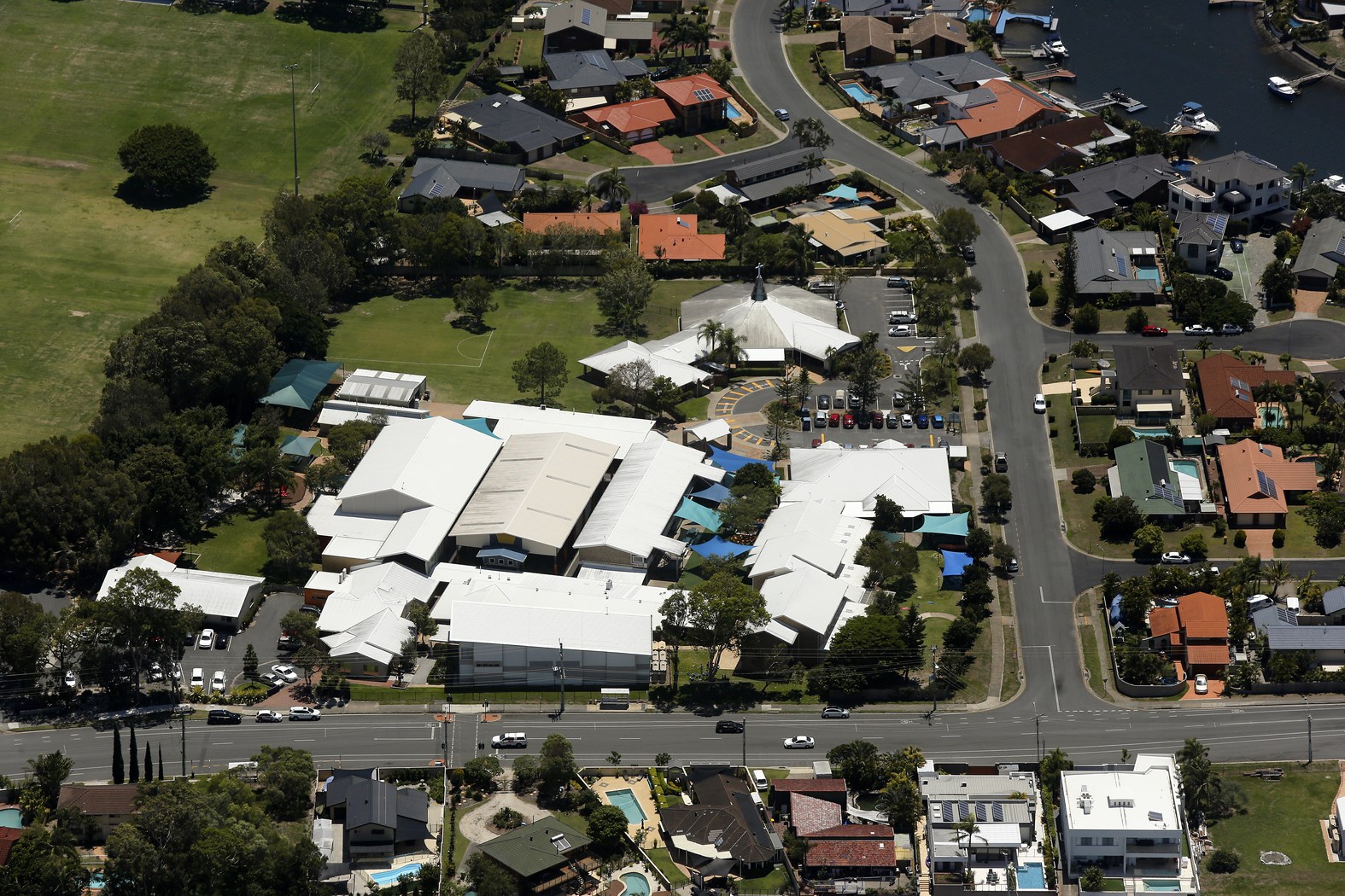 Aeriel view of the school